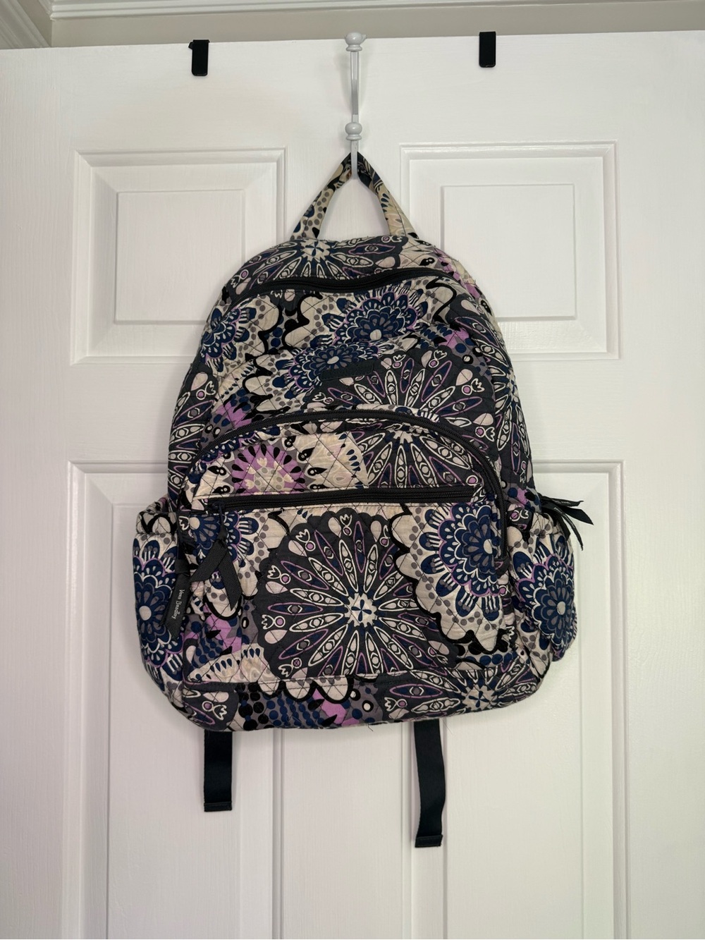 Vera Bradley Navy, Cream & Pink Floral Backpack